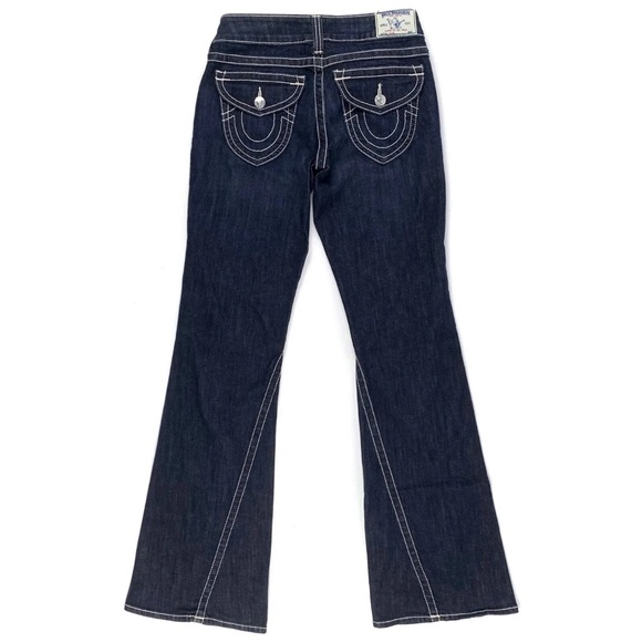 True Religion Bootcut Navy White Stitching Womens Size 29 - Picture 2 of 6
